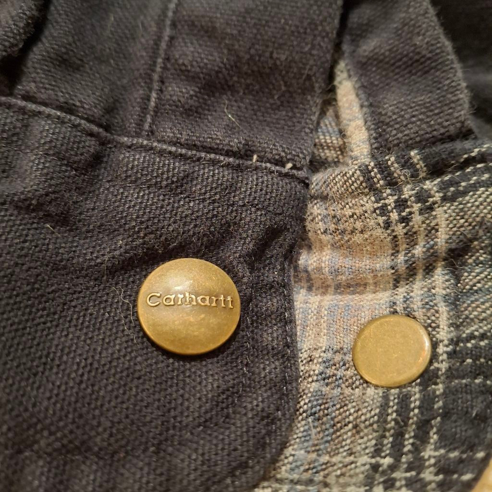 Carhartt detroit duck flannel blue Plaid Lined vintage Jacket sz XL canvas - Picture 5 of 6